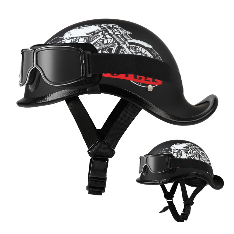 아시아 검은 오토바이-꼬리 + 광장 복고풍 거울