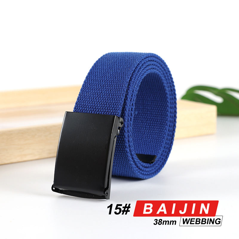 Cinturón unisex de lona y algodón con logo personalizado, estilo casual para estudiantes y negocios