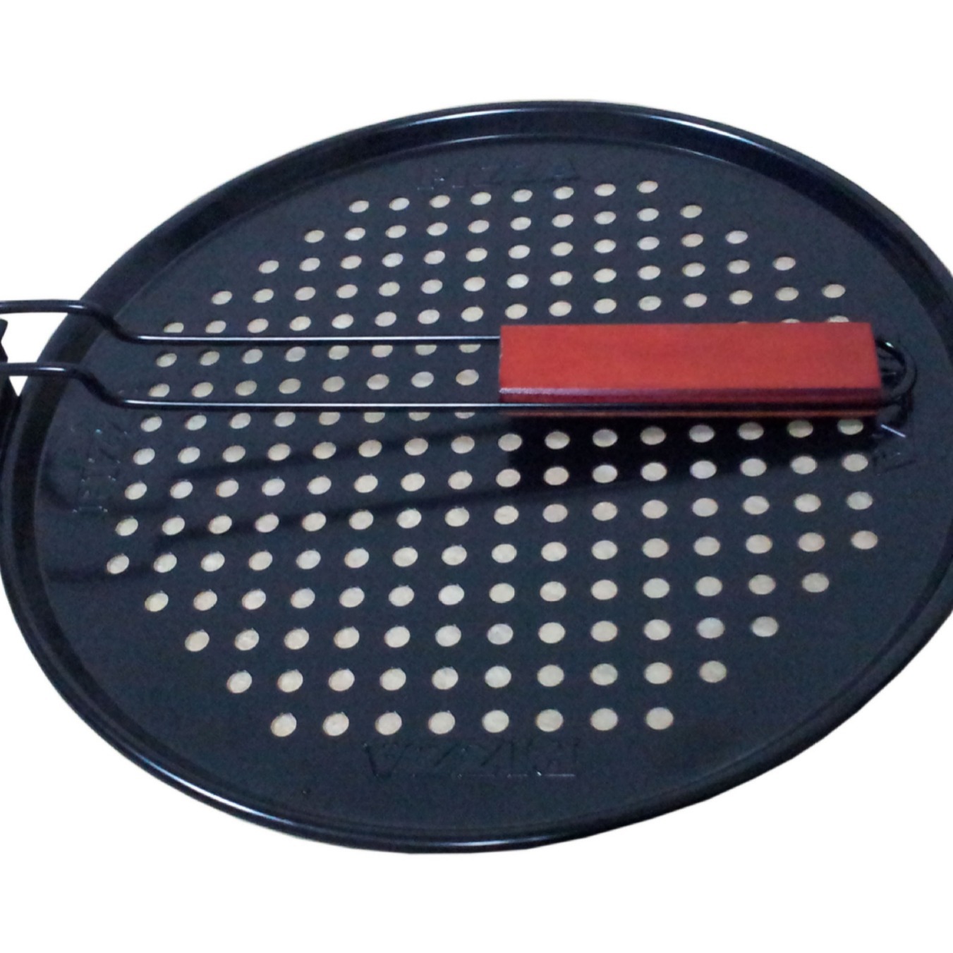 Lavabo de pizza del fabricante de la cuenca de fritura de la manija plegable de la pizza lavabo negro antiadherente