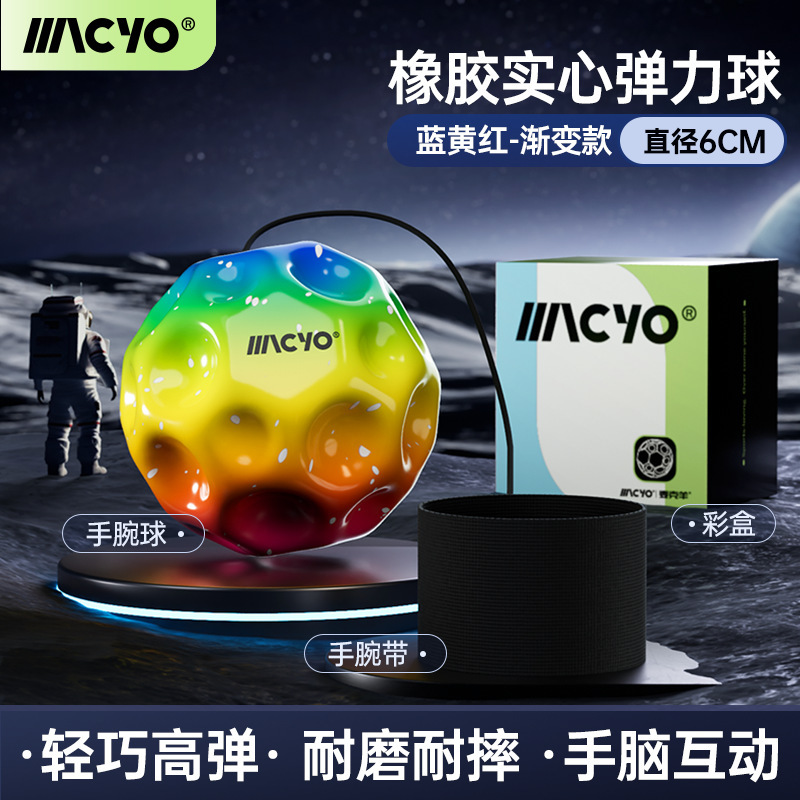 오목하고 볼록한 높은 튀는 공 - 파란색과 노란색 그라데이션