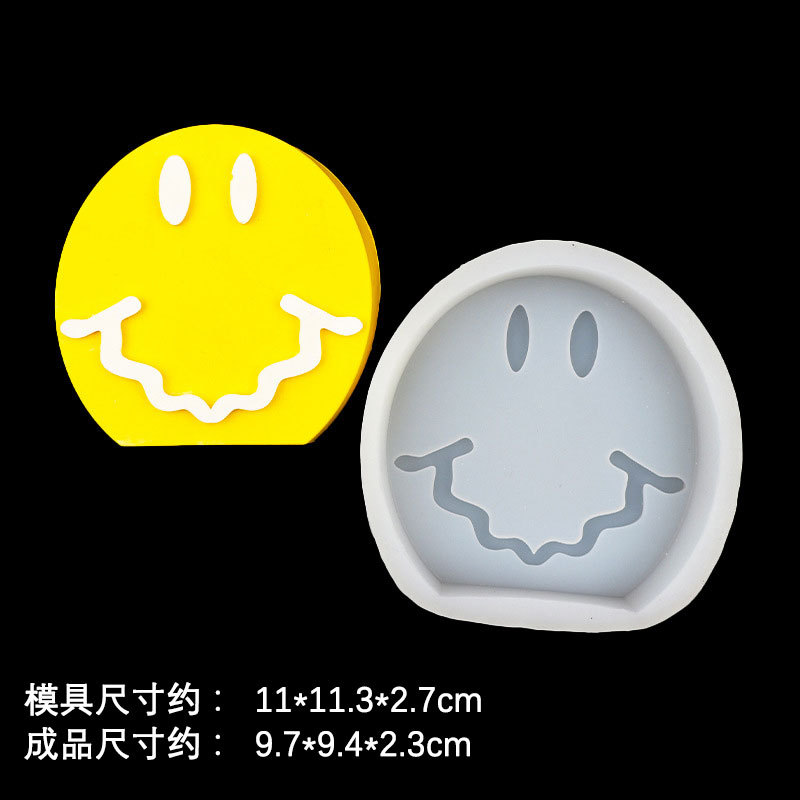 Smiley jabón redondo aromaterapia vela molde de yeso DIY hecho a mano fondant pastel chocolate mousse Silicona