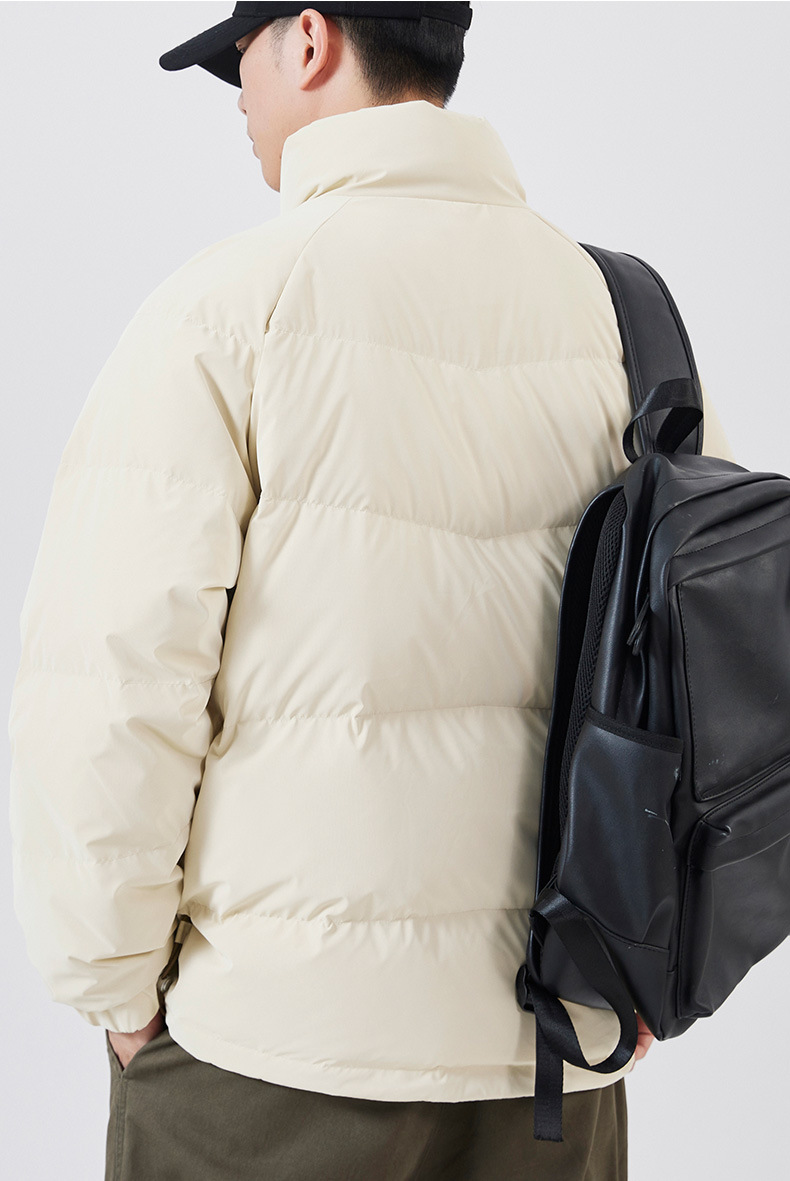 Men's Down Jacket Stand Up Collar Short Winter Warm Puffer Coat_voghion.com