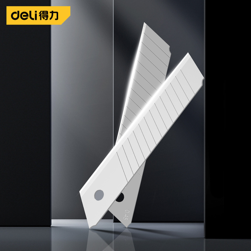 得力 硬纸板皮具切割 纸张裁剪 全面升级 锋利型 美工刀片1箱