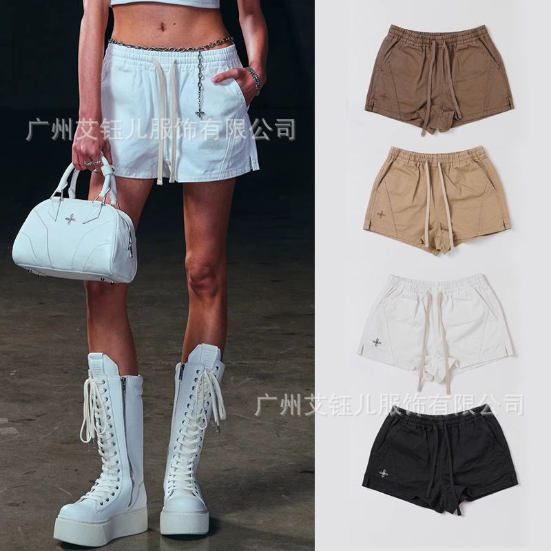 Smfk Cross Statue Workwear Sports Shorts Ps010B Drawstring High-Waisted Loose Casual Hot Pants for Women