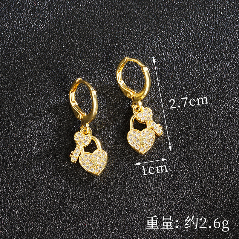 Vietnam Shajin estilo europeo y americano diamante color hueco cerradura de amor collar pendiente de dos piezas joyería al por mayor