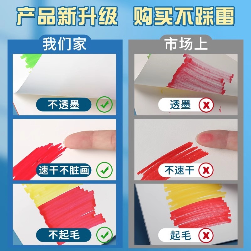 アクリルマーカー専用絵本 子供用白紙 a5マーカーブック A4コイル絵本 小学生専用絵本|undefined