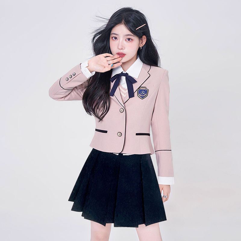강남로드 한국 드라마 대학 스타일 정장 JK 제복 정장 봄 여름 학용품 센스 재킷 투버튼 정장 2023 신규