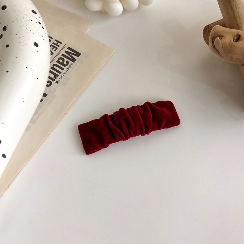 Retro red velvet bow headband hairpin wholesalepicture2