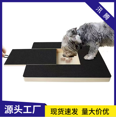 Wooden Retractable Dog Nail Scraper with Food Box, Wooden Nail File Scraper, Dog Play Claw Sharpening Board