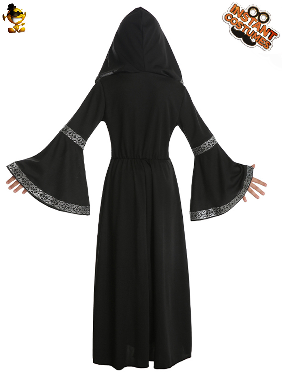 Bruja mágica de los niños traje de la bruja Halloween fantasma Festival Cosplay papel juego la etapa image 4