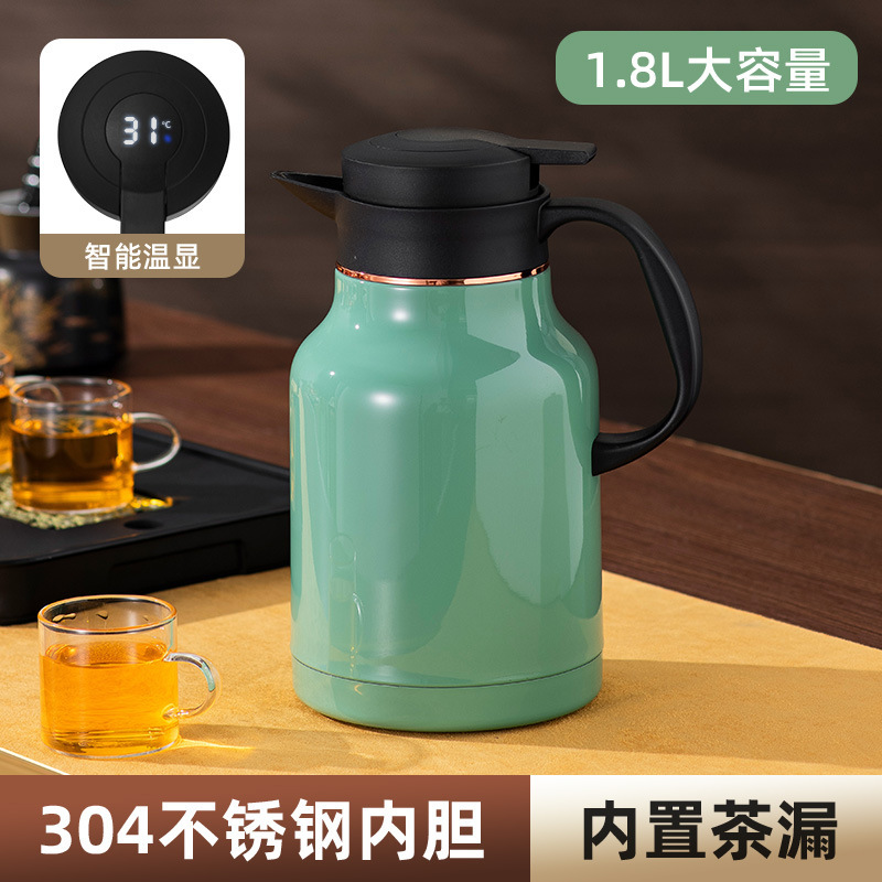 304 Stainless Steel Insulated Teapot with Tea-Water Separation, Smart Temperature Display, Hot Water Pot, Tea Brewing Pot, Coffee Pot