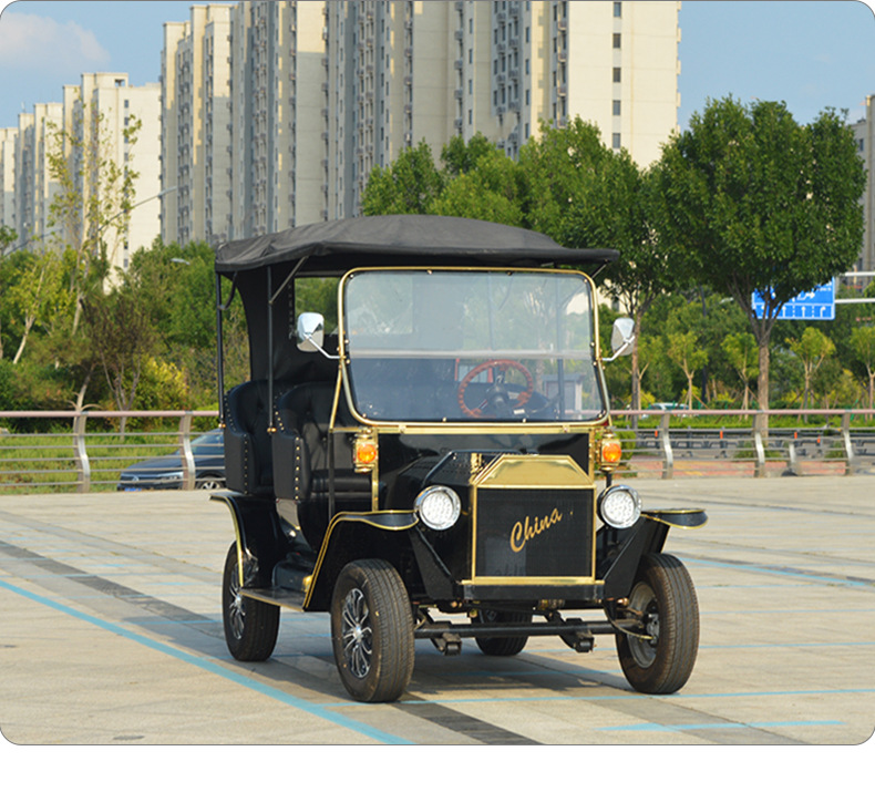 Electric Vintage Car, Four-Wheel Sightseeing Car, 5-Seater, Direct Supply from the Manufacturer, Suitable for Scenic Spots, Touring, Rv Viewing, Golf Cart