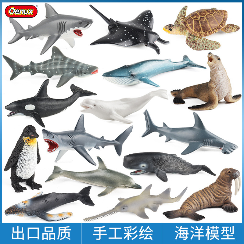 Children's Simulation Marine Life Model Shark Dolphin Moby Dick Megalodon Penguin Turtle Whale Shark Sperm Whale Toy Children's Simulation Marine Life Model Shark Dolphin Moby Dick Megalodon Penguin Turtle Whale Shark Sperm Whale Toy