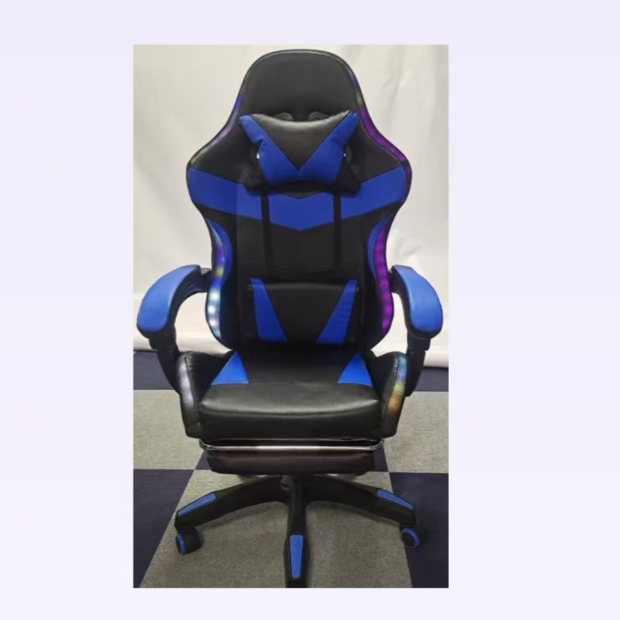 Silla de juego LED elevable y baja silla de computadora de masaje reclinable silla de juego doméstica