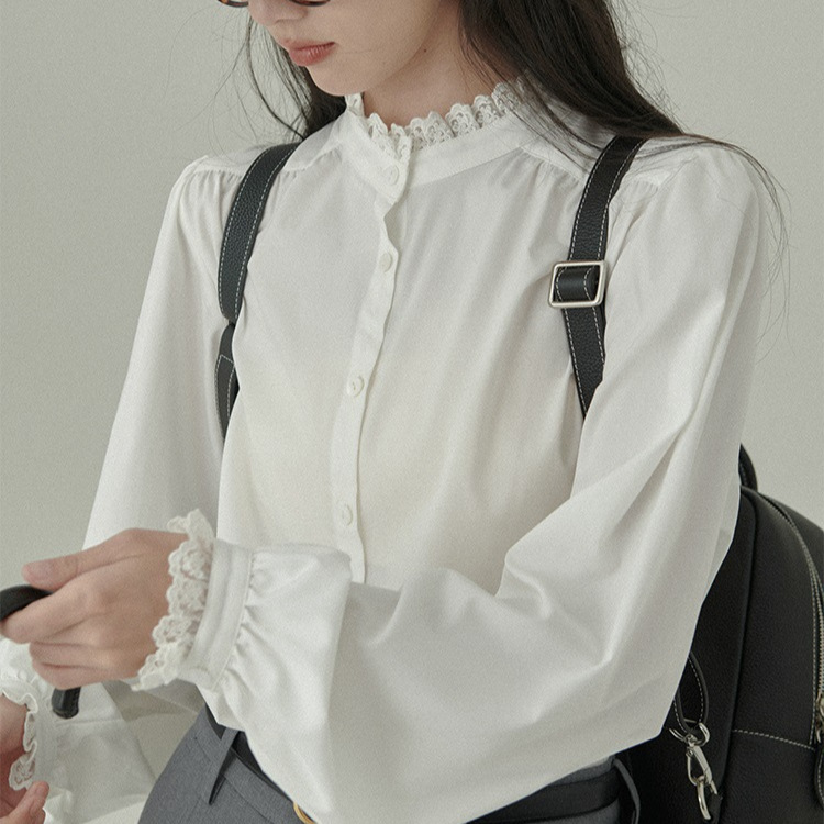 [바로크 장미셔츠] 프랑스 낭만적인 분위기 셔츠 여성