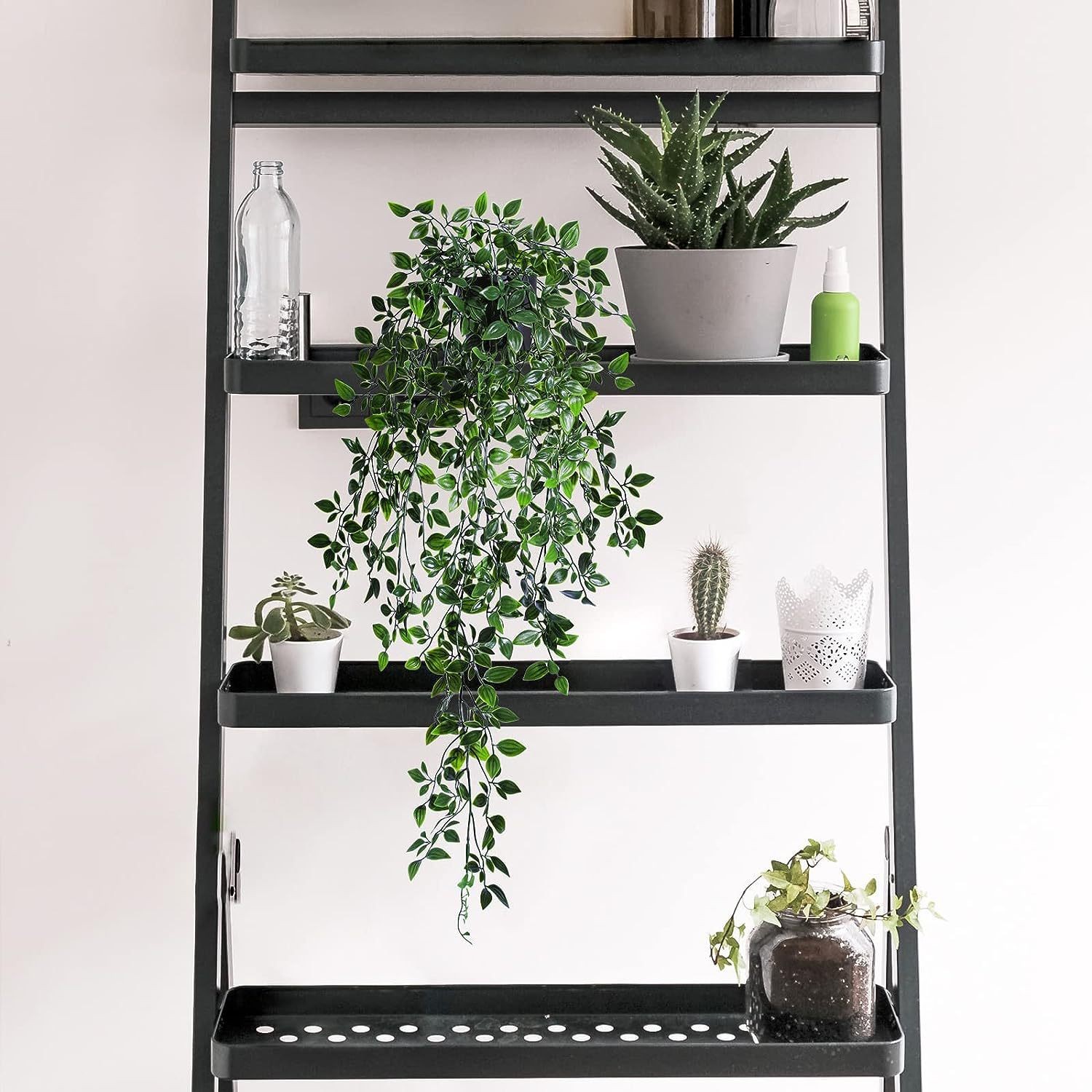 Artificial colgante planta Mandala eucalipto por hojas Vine falso en maceta decoración interior y exterior