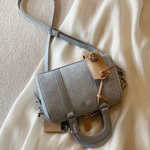 Fashion American Retro Design Denim Blue Pillow Bag for Women 2024 New Style Versatile Sweet Cool Mini Boston