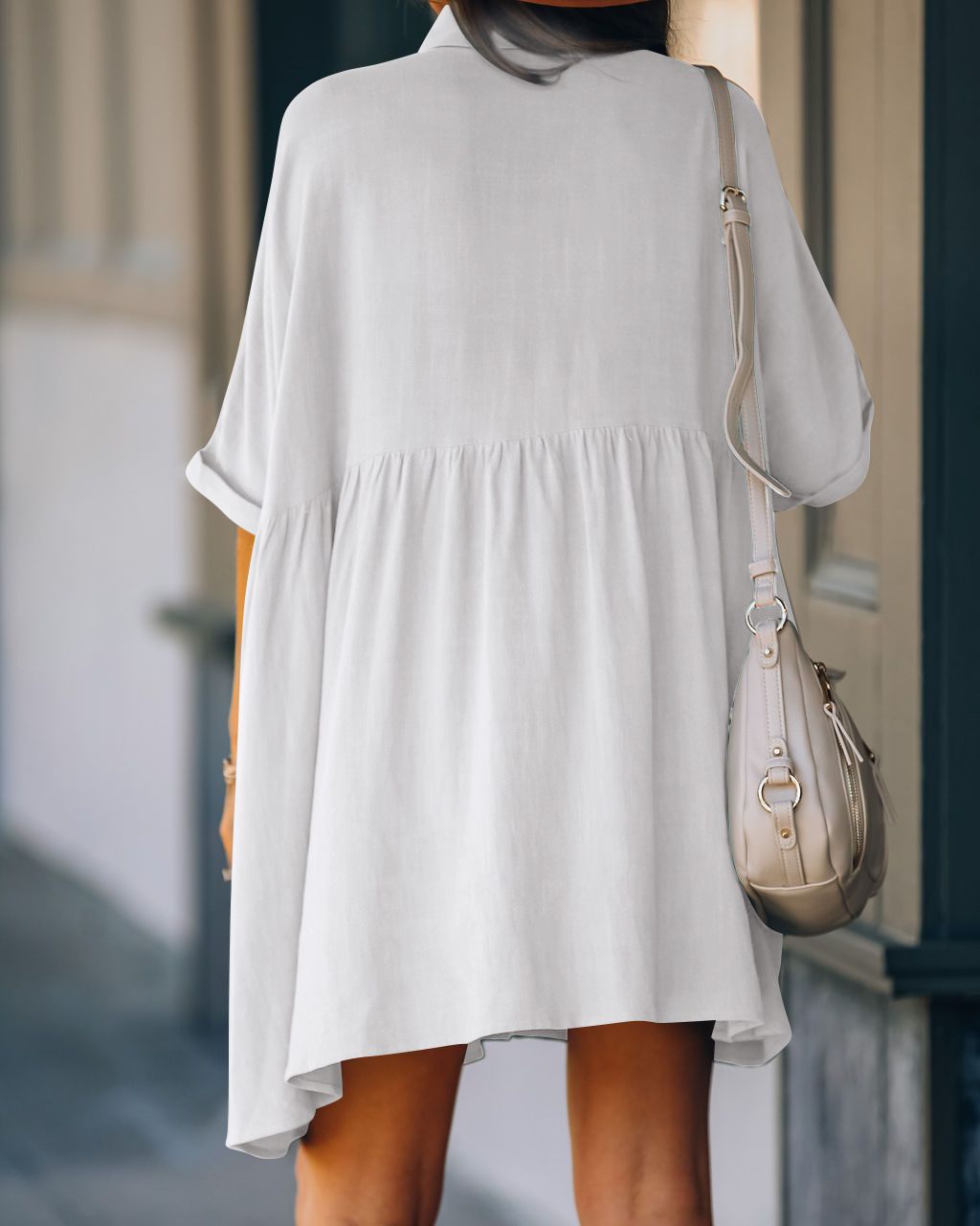 268g Weight White, Black Color Simple Solid Color Shirt-style Cardigan Loose Swimsuit Cover-up Sunscreen Cover-up 1