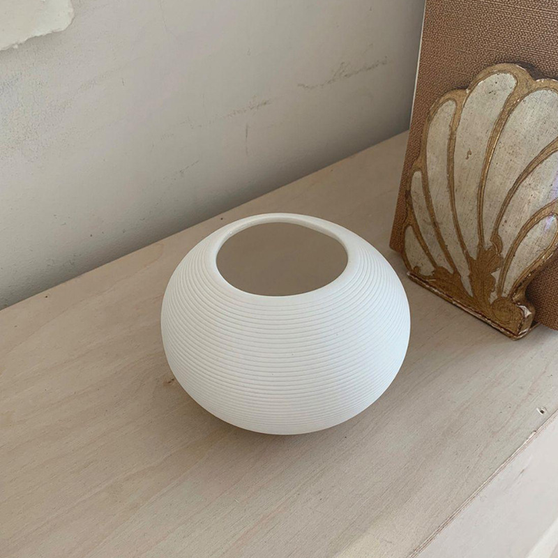 INS Estilo nórdico florero de cerámica decoración sala de estar tranquila casa cama y desayuno arreglo de flores decoración de flores secas Dispositivo de flores a rayas