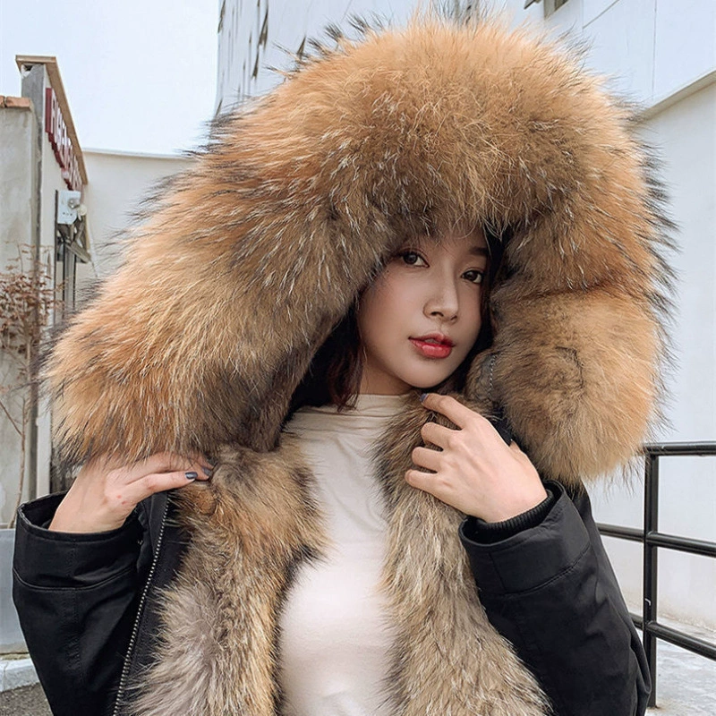 Winter long removable liner, trench coat, mid-length, plus size, increased thickness
