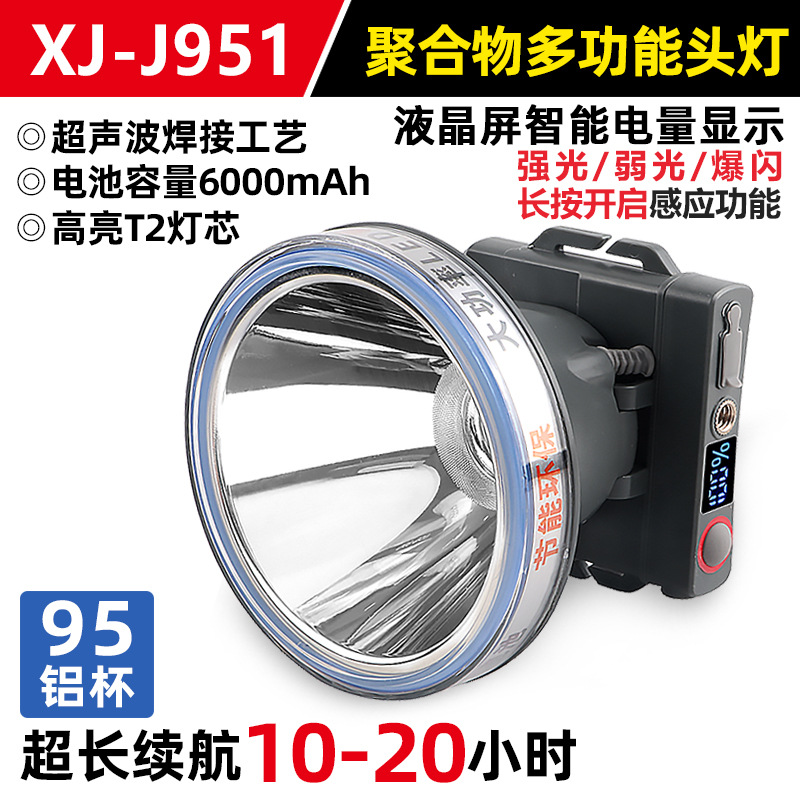 Cañón láser Luz de pesca nocturna Faros de alta potencia Luz fuerte Carga al aire libre Ultra brillante Linterna de largo alcance Lámpara de minero de batería de litio
