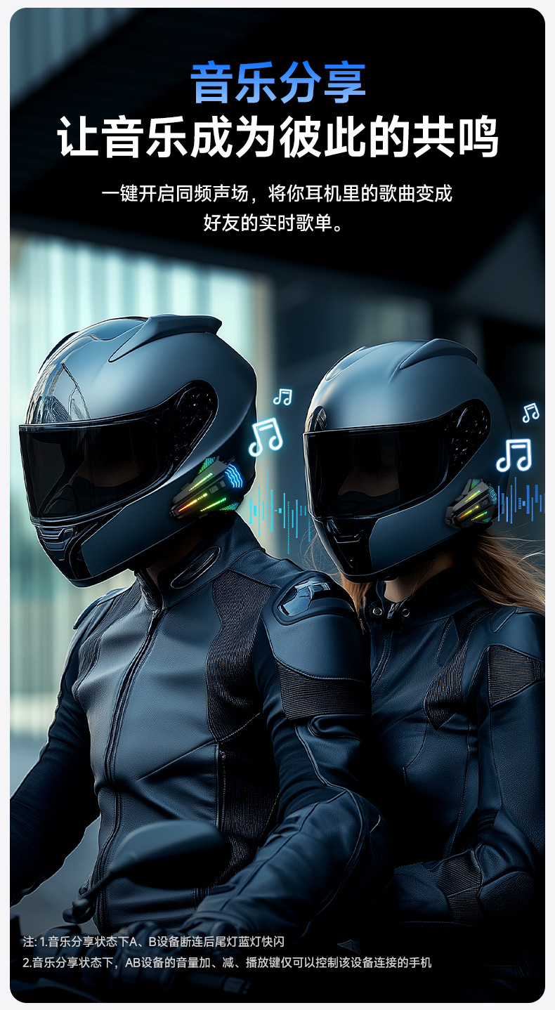 Cross-Border Motorcycle Helmet Bluetooth Headset 6.0 Cool Atmosphere Rgb Lighting Effect Multi-Person Chat Intercom Helmet Headset