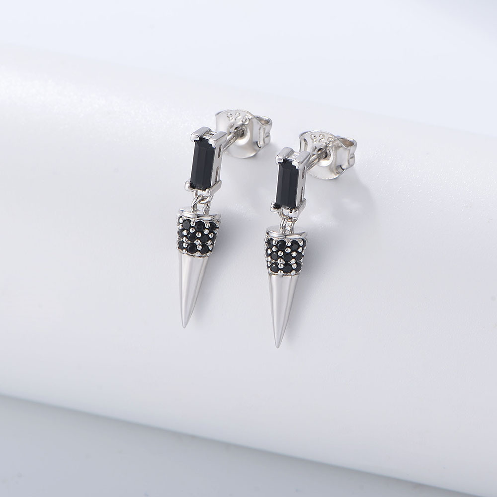 1 Pair Retro Classic Style Geometric Sterling Silver Ear Studs display picture 4