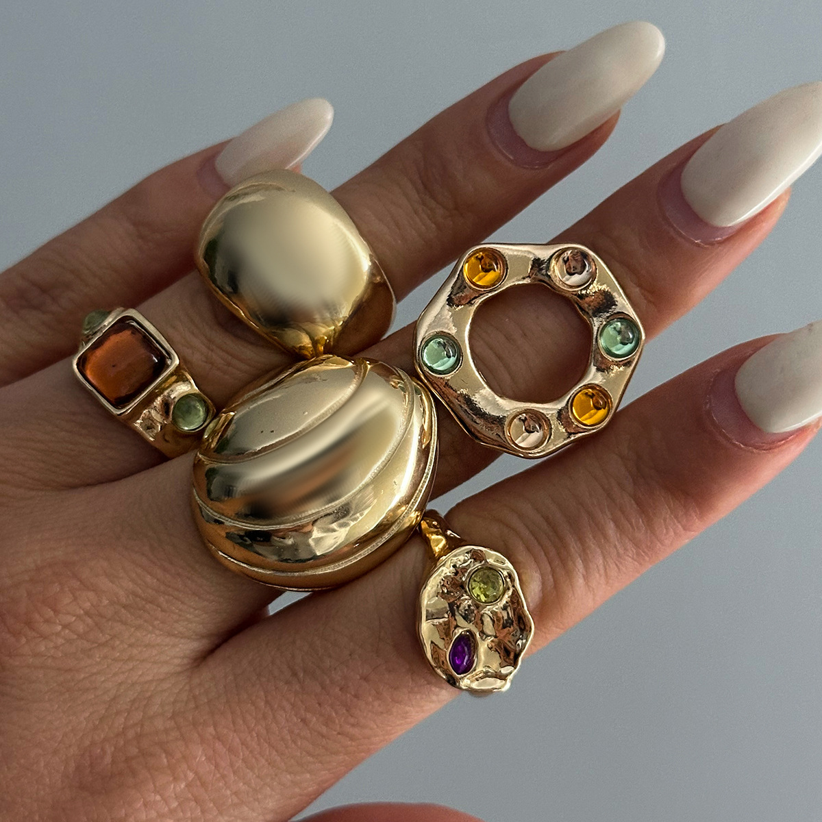 Minimalist Stackable Band Ring Set With Cubic Zirconia For Women_voghion.com