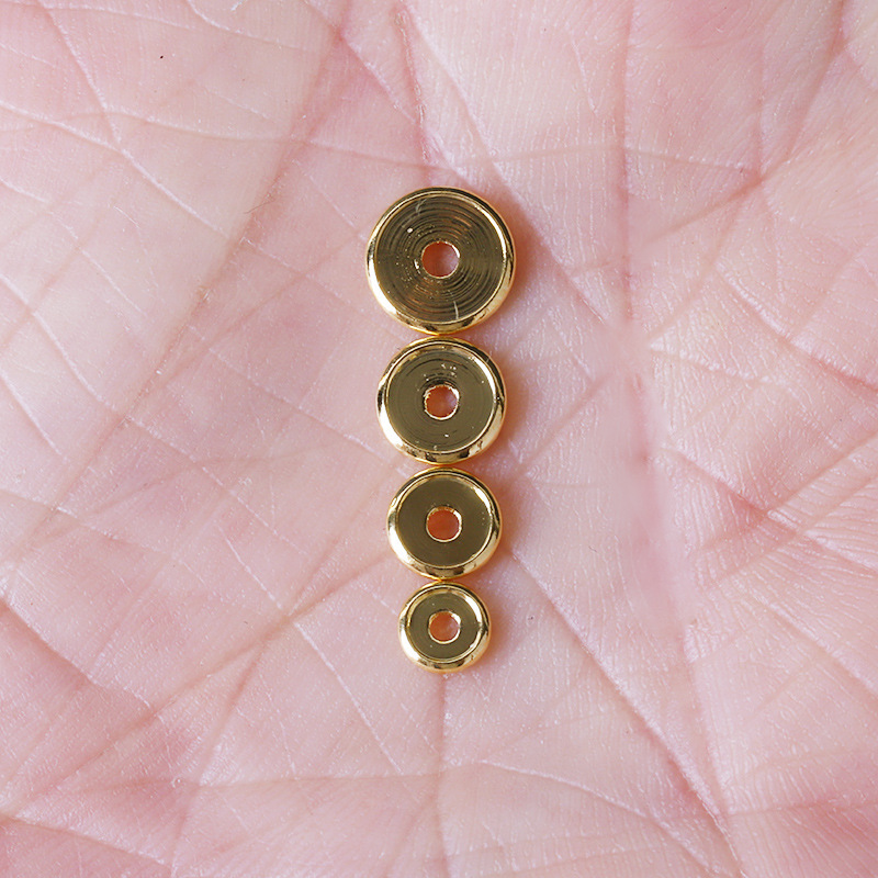 Ultra-Thin 24K Seiko Gold-Plated Process Gold Groove Wheel Spacer Xizang Style Toy DIY Accessories Snap Ring Gasket