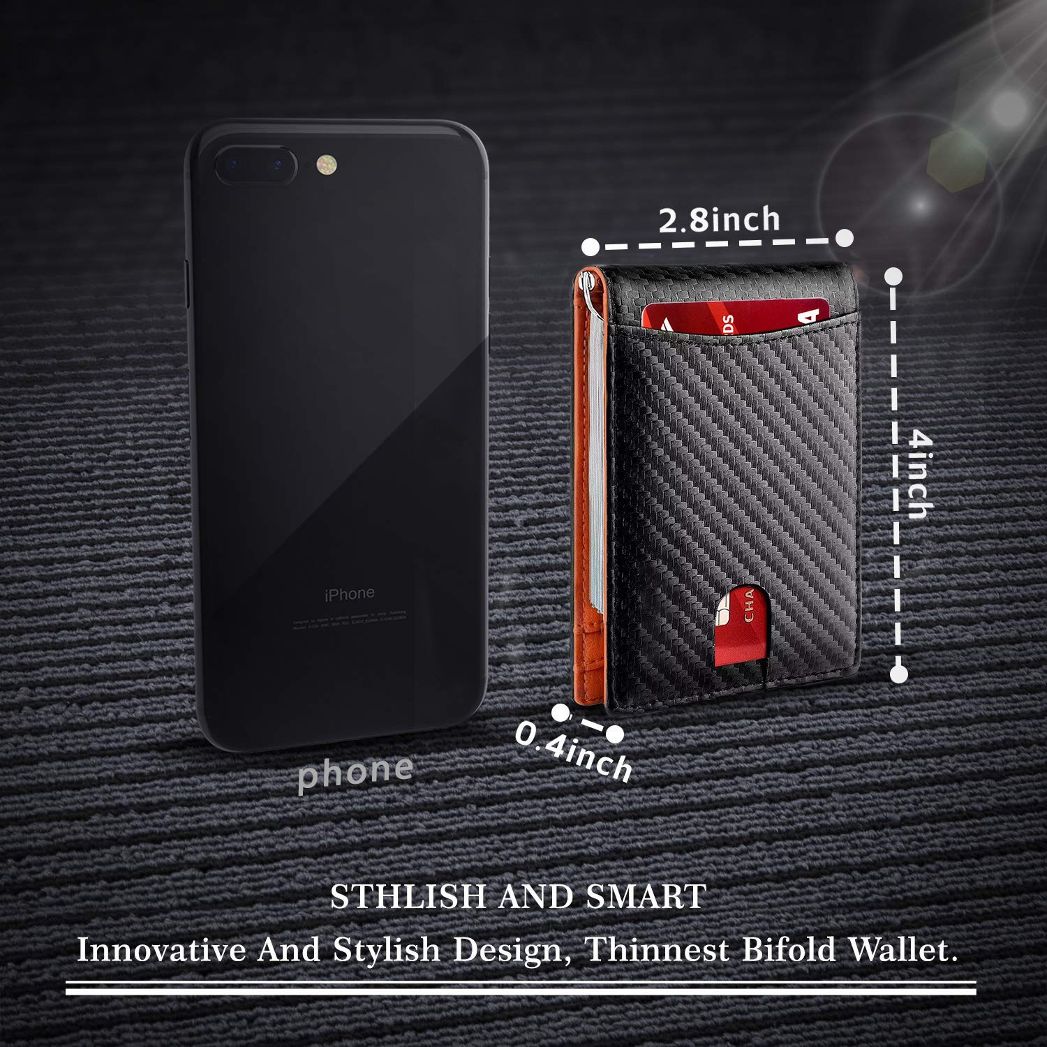 Titular de la tarjeta de fibra de carbono transfronteriza RFID microfibra cuero genuino posición de tarjeta multi-Tarjeta clip de oro americano monedero billetera de los hombres