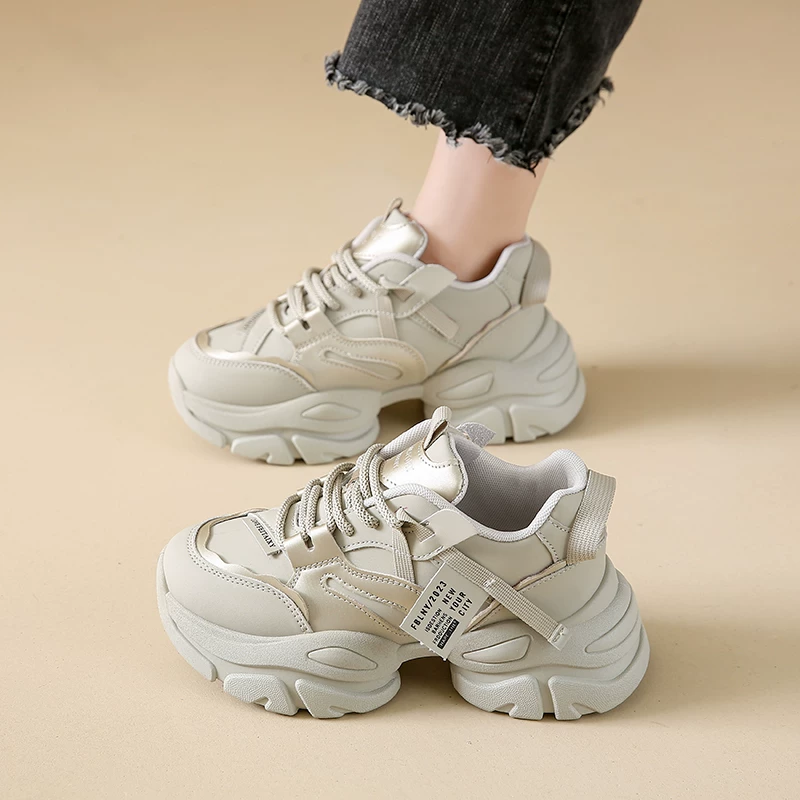 Кроссовки «dad shoes» женские с толстой подошвой, амортизирующая подошва, плюшевый утеплитель, осень–зима