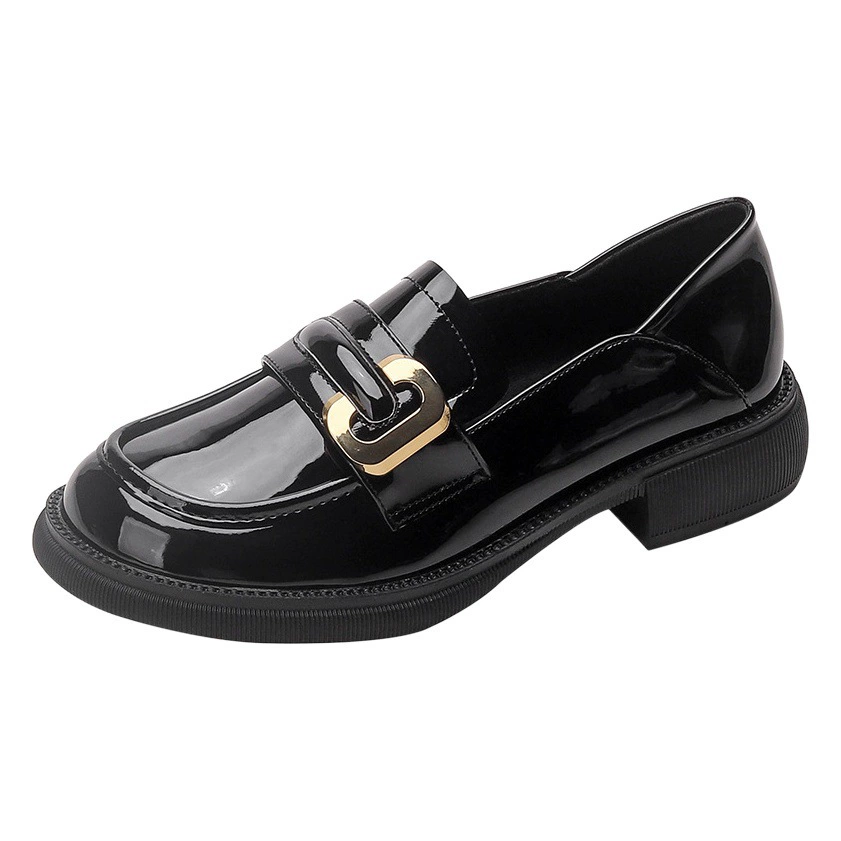 Женские кожаные туфли в британском стиле, лоферы, женская обувь, новые популярные черные туфли без каблука 2025 года, женские лоферы для повседневной носки в стиле JK.