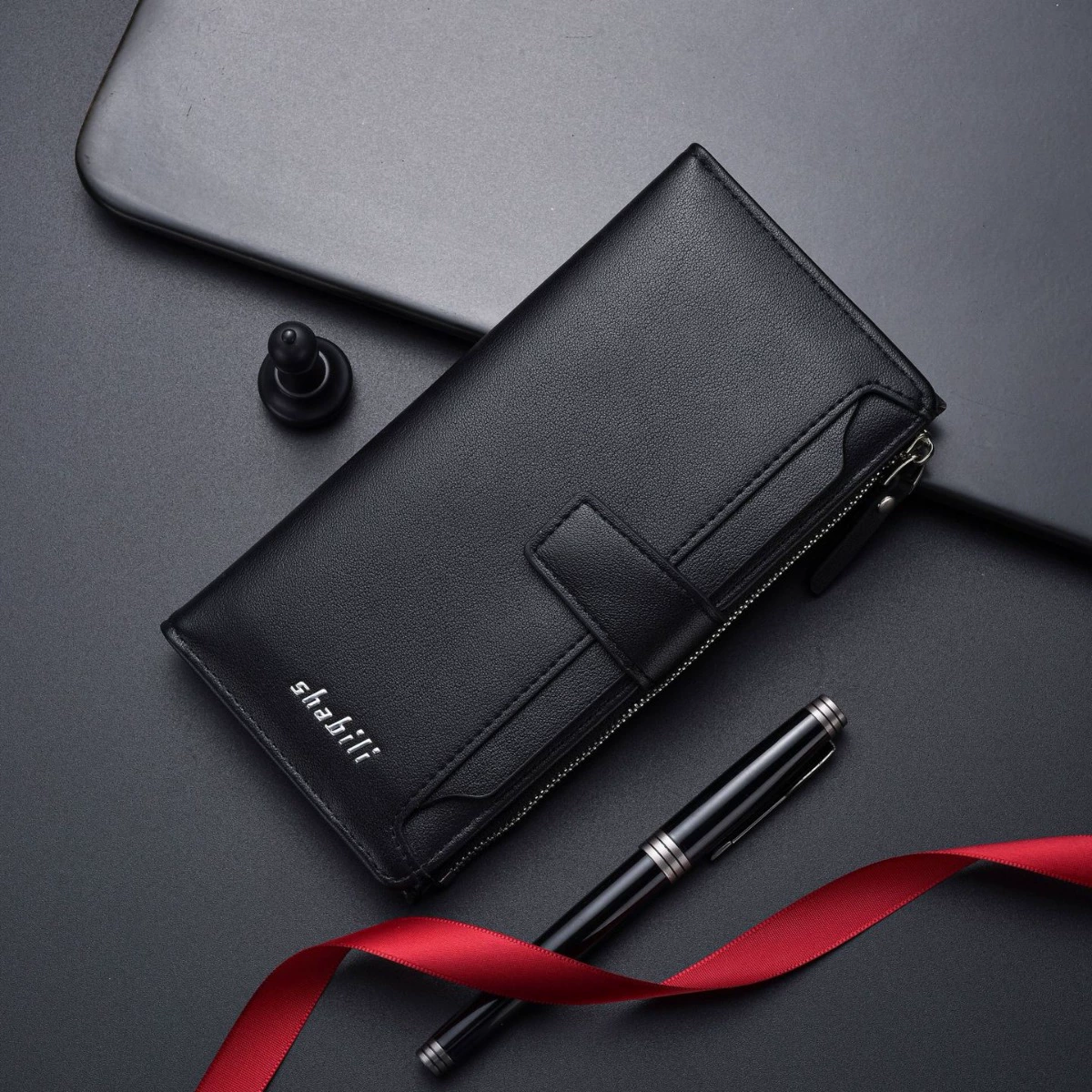 Новый мужской кошелек длинный зажим на молнии