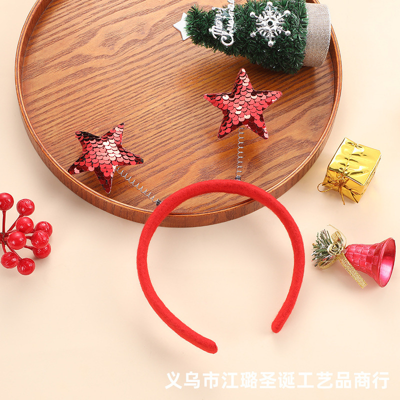 クリスマス五芒星ヘッドバンド サンタクロース 雪だるま 可愛いヘッドバンド ホリデー 大人 子供用ヘッドウェア ヘッドバンド 卸売|undefined