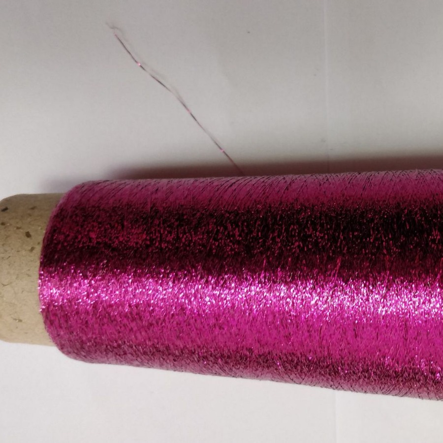 紫色涤纶丝夹裹银亮片线包K金线白金色刺绣线双彩亮丝混纺复合线