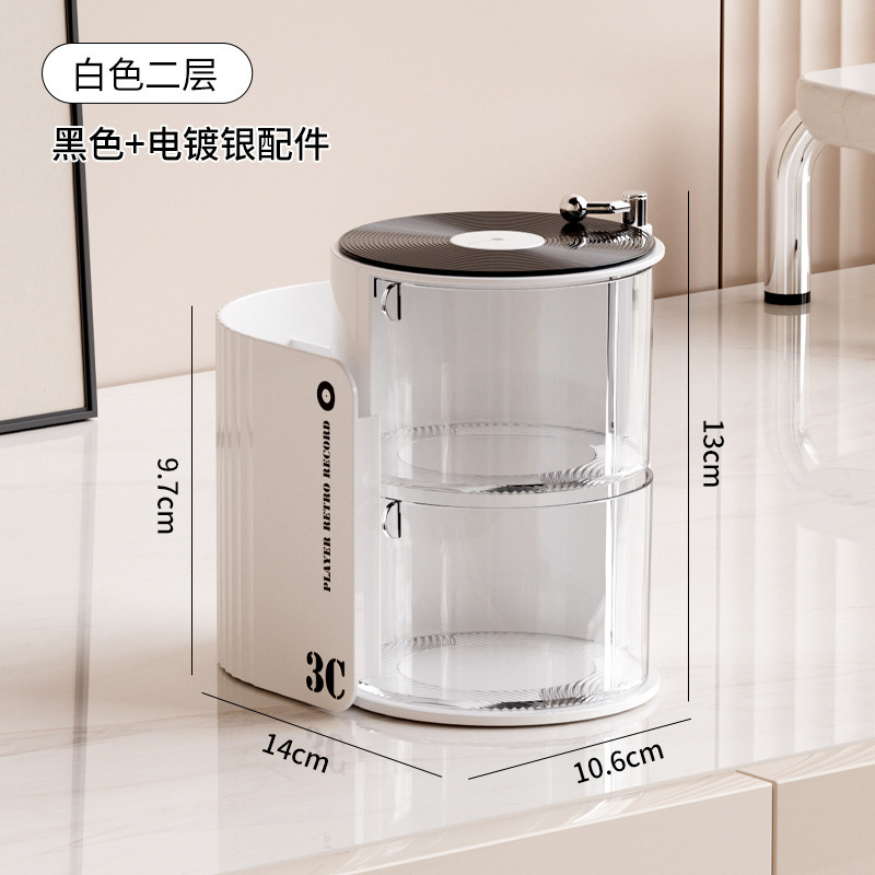 La Caja de almacenamiento de polvo gira a prueba de polvo, la Mesa de belleza, los huevos, el colchón de aire, la cómoda, el cepillo de maquillaje de lápiz labial de varias capas y el estante de objetos.