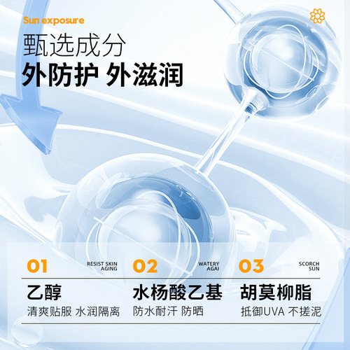 Wholesale small aperture crystal sunscreen spray red pomegranate protection isolation facial whole body hydrating sunscreen milk hair replacement