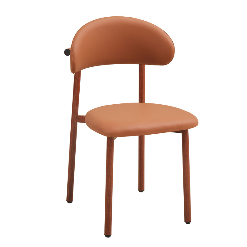 Silla de comedor de lujo ligero, cojín de cuero para el hogar, silla de ocio, silla de recepción de hotel, silla de banquete comercial, silla de comedor