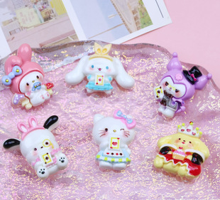 New Hot Selling Cartoon Sanrio Resin Accessories Cream Glue Handmade Hairpin Mobile Phone Case Refrigerator Water Cup Sticker Keychain