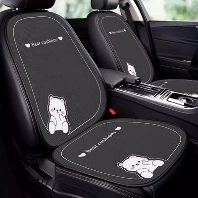 Seat cushion, seat cover, All Seasons, Violent Bear Seat Cover - e0058i-c-dark-gray-ice-bear-four-piece-set-in-the-front-row-velvet-pad-a03-code