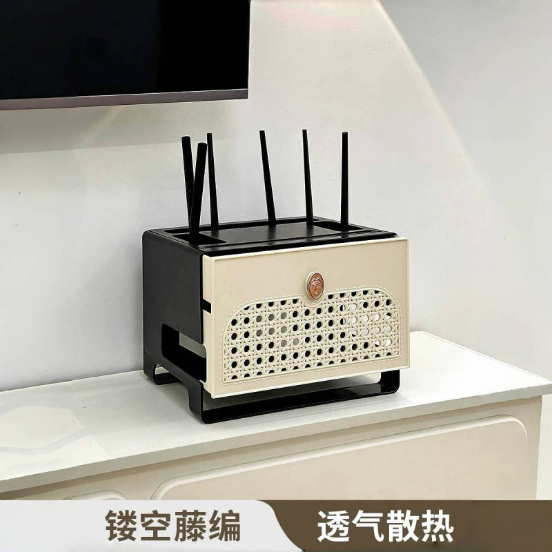 WiFiルーター収納ボックスリビングルームホームカバーアップ装飾ボックステレビセットトップボックスプラグイン収納ラックアーティファクト|undefined