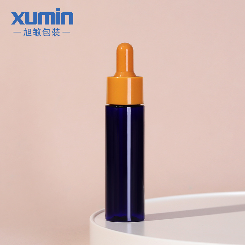 Xumin embalaje 30mlPET botella cuentagotas azul pequeña capacidad sub-botella color macaron esencia botella líquida image 7