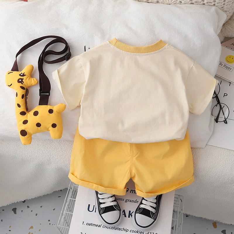 Летняя одежда, детский комплект, летние рукава, 1–5 лет, с коротким рукавом