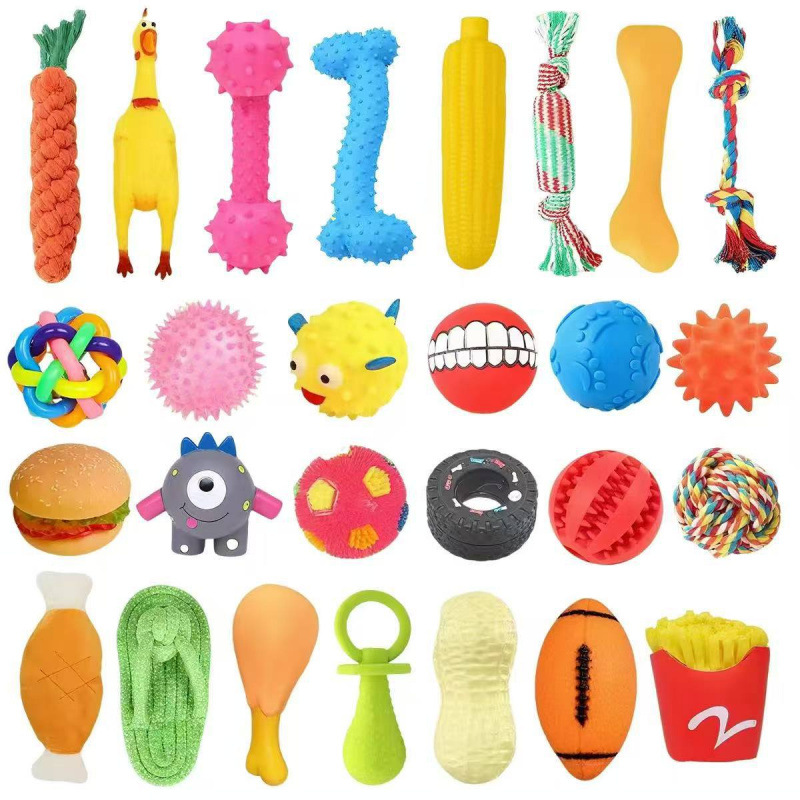 Dog Sounding Toy Ball, Puppy Toy, Bite-Resistant Tooth Cleaning and Molar Stick, Golden Retriever Teddy Training Pet Toy Supplies