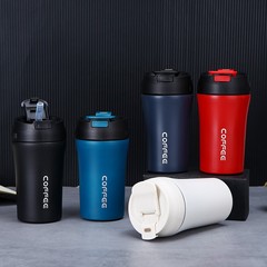 クロスボーダーステンレス二重コーヒーカップ真空カバーバウンスダブルドリンクストロー保温カップ車載ギフトカップ