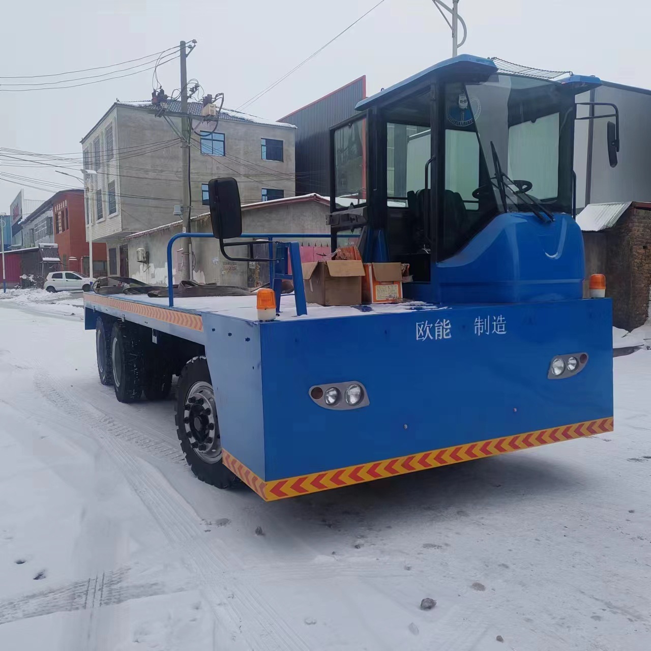 厂家直销 欧能机械 载重3吨电动平板车转运车 厂区电动转运车