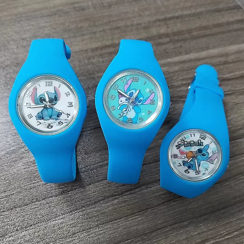 Новая мультяшная детская серия Stitch для мальчиков и девочек силиконовые часы прямые поставки