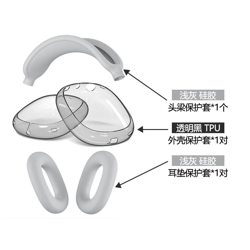 TPU прозрачный чехол для AirPods Max с крышкой на луче защиты, универсальные цвета