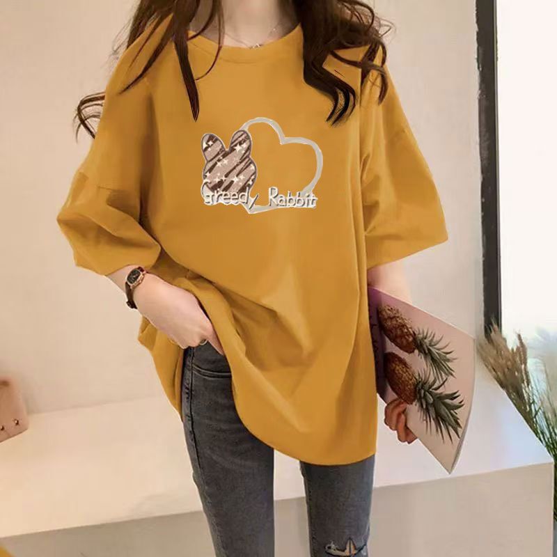 Plus-Size Slimming Short-Sleeve T-Shirt for Women, Summer Loose Stylish Maternity Top Plus-Size Slimming Short-Sleeve T-Shirt for Women, Summer Loose Stylish Maternity Top