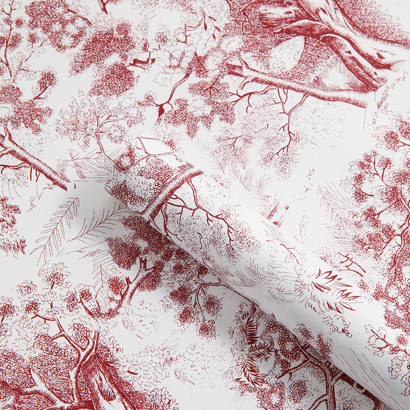 Tarde, té negro, papel de flores, floristería, papel de embalaje de flores, material de embalaje floral, papel de embalaje de ramo de San Valentín al por mayor